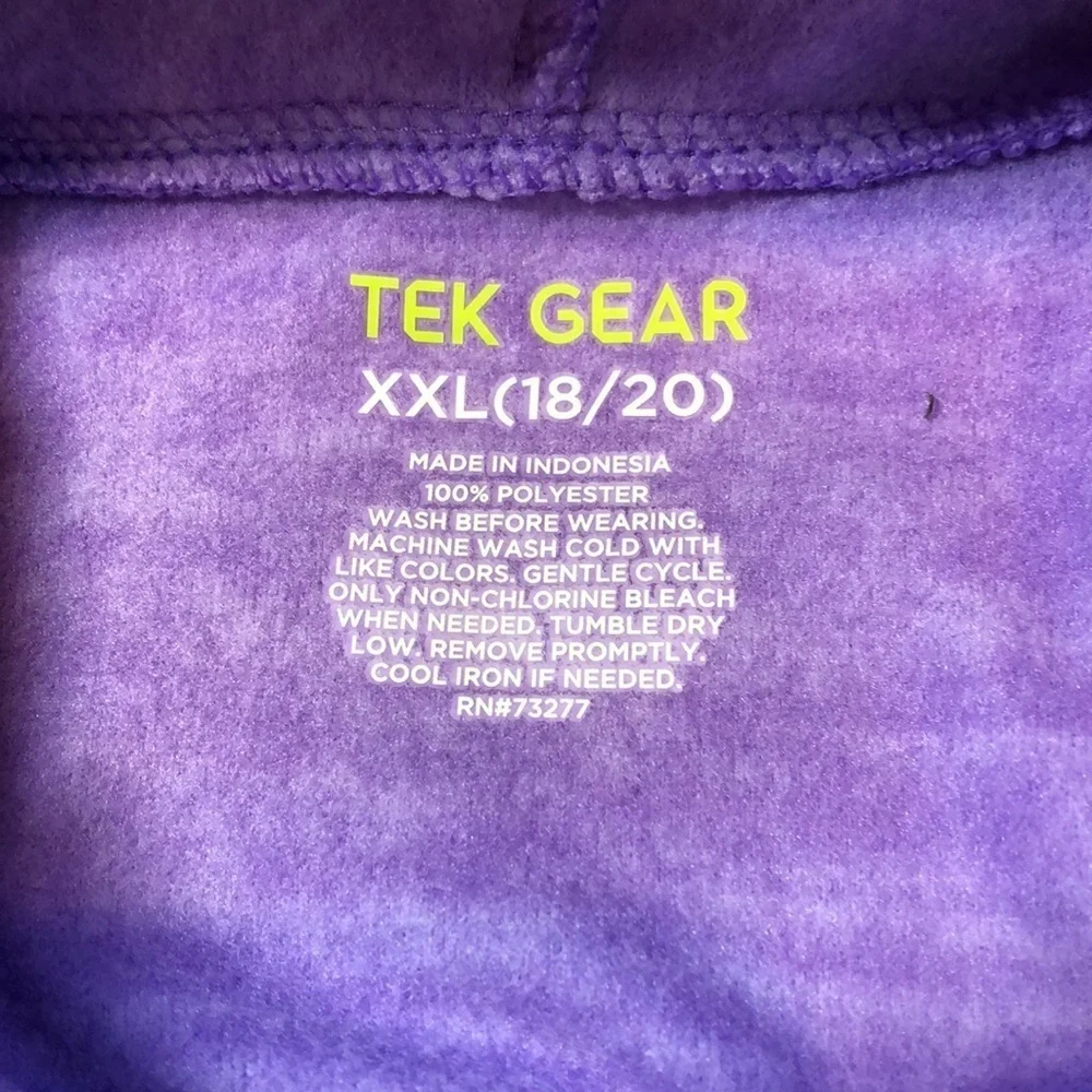 Tek Gear Ultra Soft Fleece Hooded Sweatshirt Heather Purple Girls 18/20 XXL New
